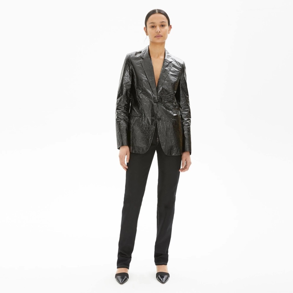 Black shiny  blazer. Women’s Helmut Lang wet-look black jacket/blazer 8 - Picture 4 of 16